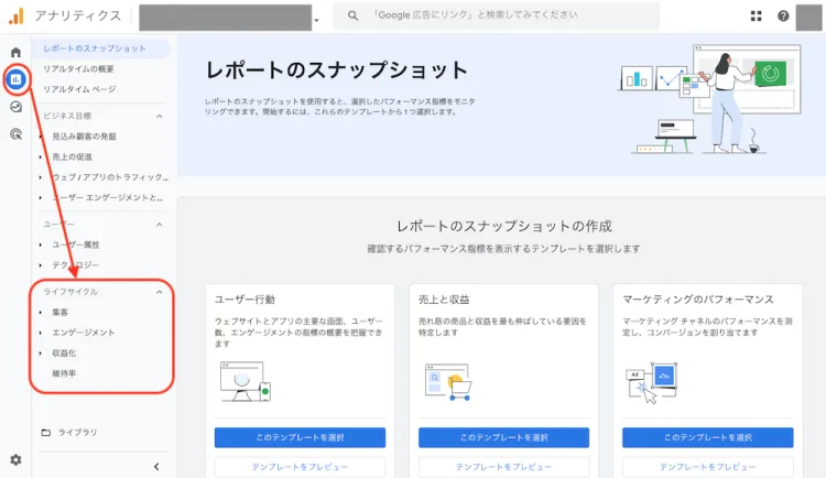 GA4レポートライフサイクル