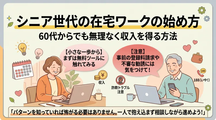 シニア世代の在宅ワークの始め方とは?60代からでも無理なく収入を得る方法