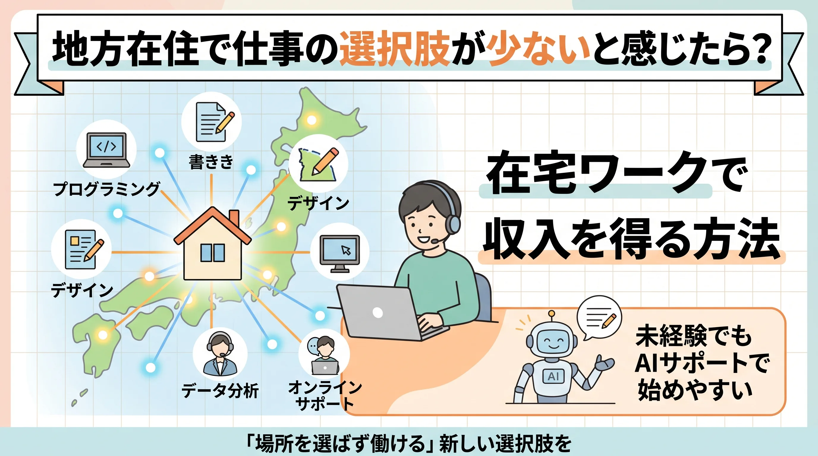 地方在住で仕事の選択肢が少ないと感じたら?在宅ワークで収入を得る方法